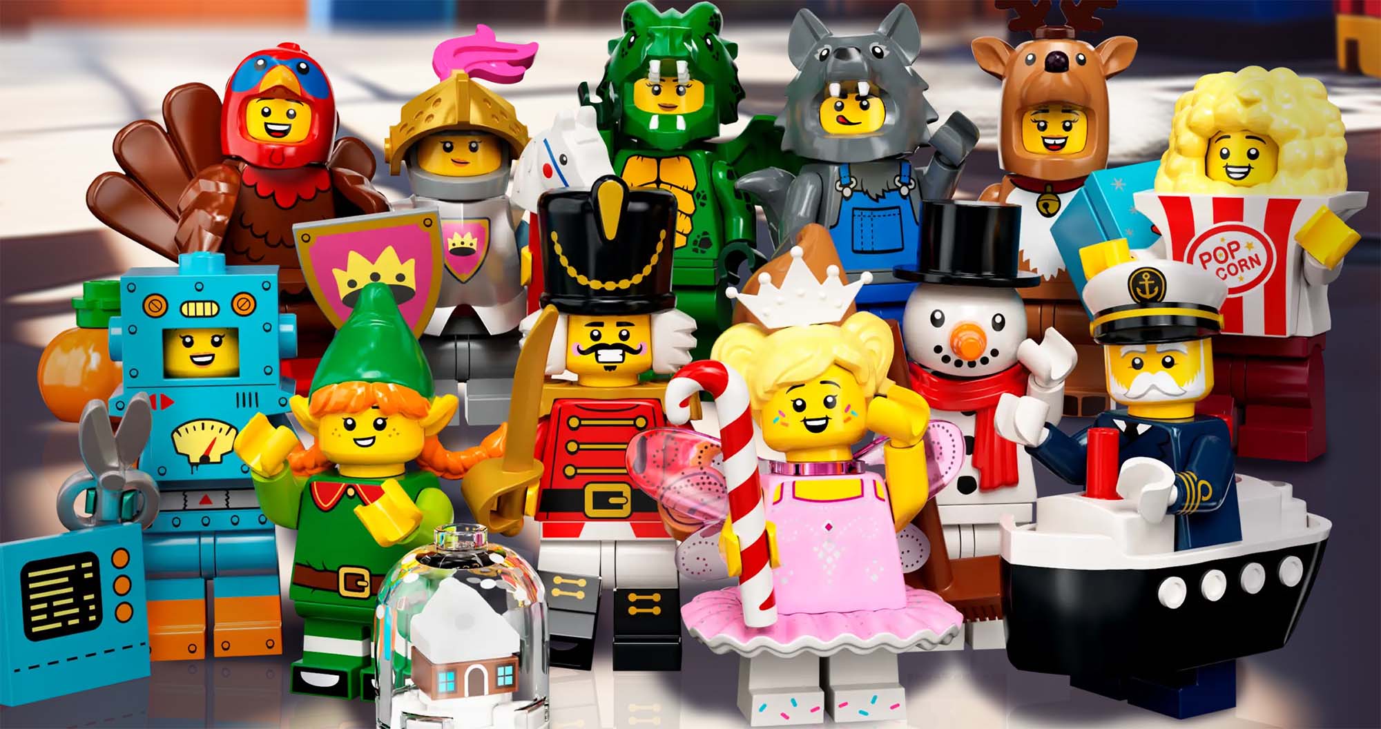 Colorful LEGO characters for storytelling quests